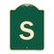 Signmission Designer Series Sign W/ Letter S, Green & Tan Heavy-Gauge Aluminum Sign, 24" x 18", G-1824-22928 A-DES-G-1824-22928 - alternate 1